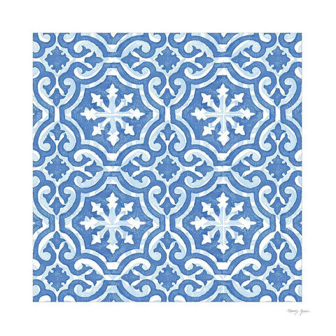 Artisan Tile XVI Black Ornate Wood Framed Art Print with Double Matting by Green, Nancy