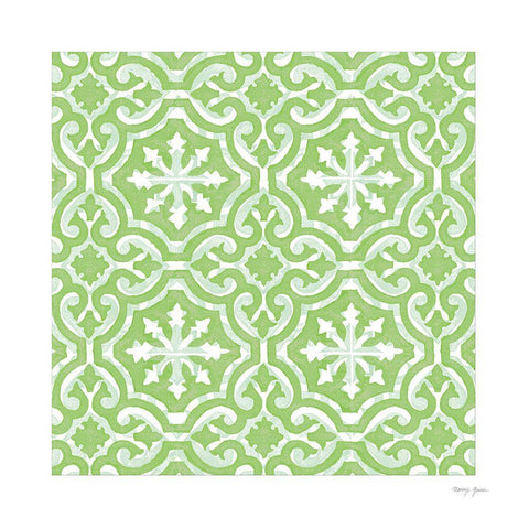 Artisan Tile XVII White Modern Wood Framed Art Print with Double Matting by Green, Nancy