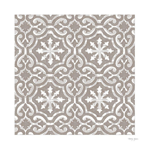 Artisan Tile XVIII Black Modern Wood Framed Art Print with Double Matting by Green, Nancy