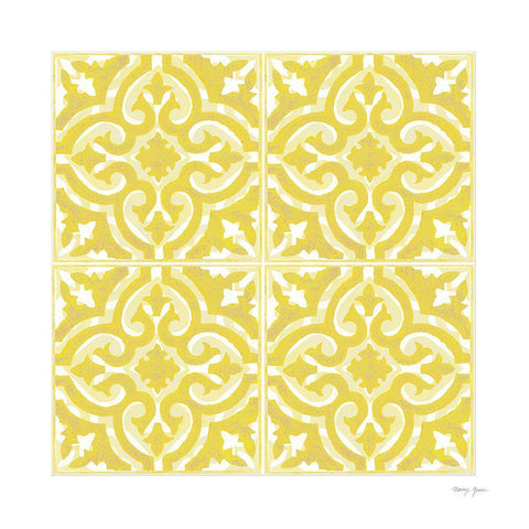 Artisan Tile XXIII Black Ornate Wood Framed Art Print with Double Matting by Green, Nancy