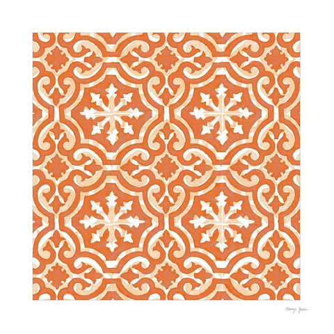 Artisan Tile XXIV Black Ornate Wood Framed Art Print with Double Matting by Green, Nancy