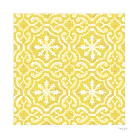 Artisan Tile XXVI Black Ornate Wood Framed Art Print with Double Matting by Green, Nancy