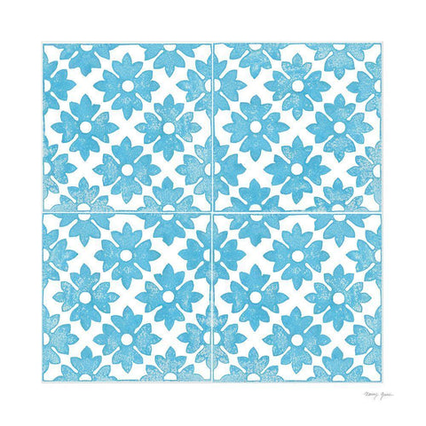 Artisan Tile XXIX White Modern Wood Framed Art Print with Double Matting by Green, Nancy