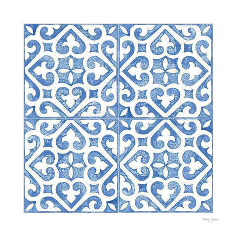 Artisan Tile XXX Gold Ornate Wood Framed Art Print with Double Matting by Green, Nancy