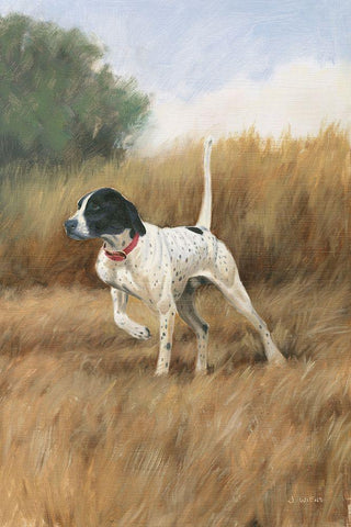 Hunting Dog II Black Ornate Wood Framed Art Print with Double Matting by Wiens, James