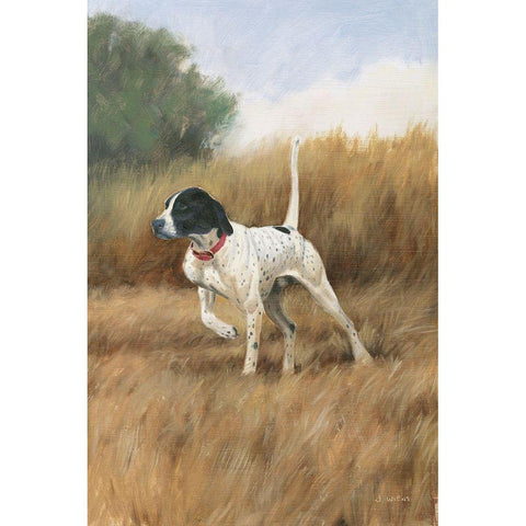 Hunting Dog II White Modern Wood Framed Art Print by Wiens, James