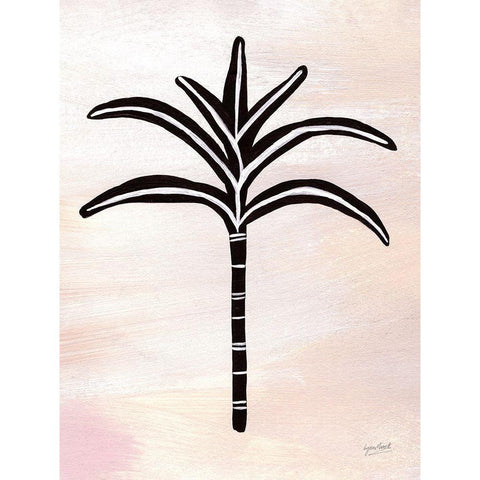 Palm Grass Black Modern Wood Framed Art Print with Double Matting by Mack, Lynn