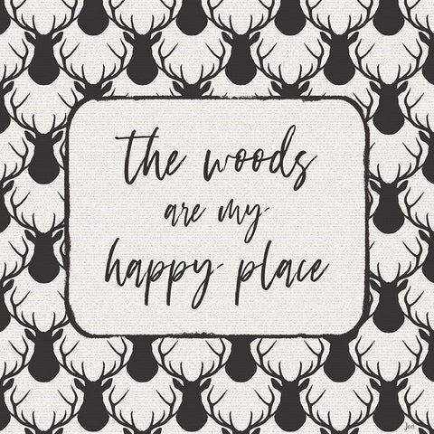 Lodge Antlers II White Modern Wood Framed Art Print with Double Matting by Aiken, Jess
