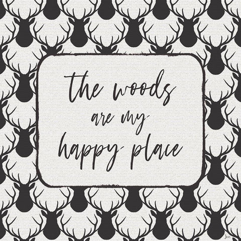 Lodge Antlers II Black Modern Wood Framed Art Print with Double Matting by Aiken, Jess