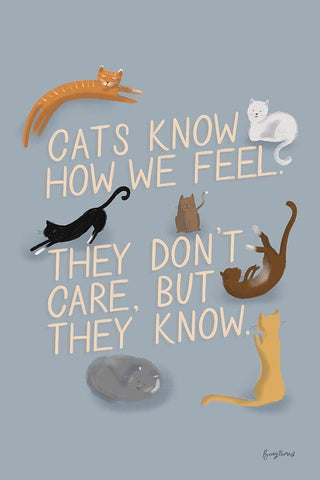 Ode to Cats Dark White Modern Wood Framed Art Print with Double Matting by Thorns, Becky