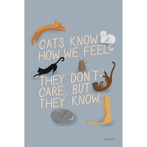 Ode to Cats Dark Gold Ornate Wood Framed Art Print with Double Matting by Thorns, Becky