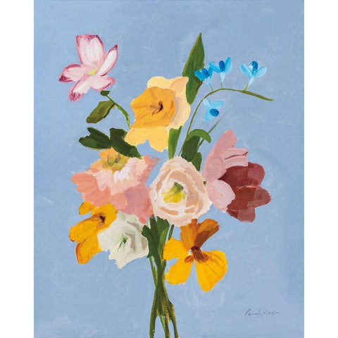 Sugar Flowers Black Modern Wood Framed Art Print with Double Matting by Munger, Pamela