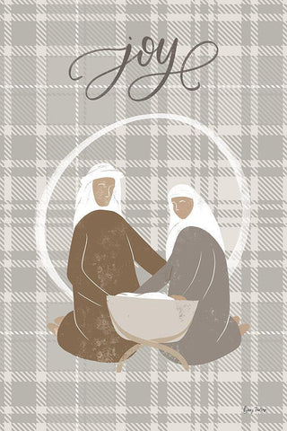 Nativity II Joy Black Ornate Wood Framed Art Print with Double Matting by Thorns, Becky