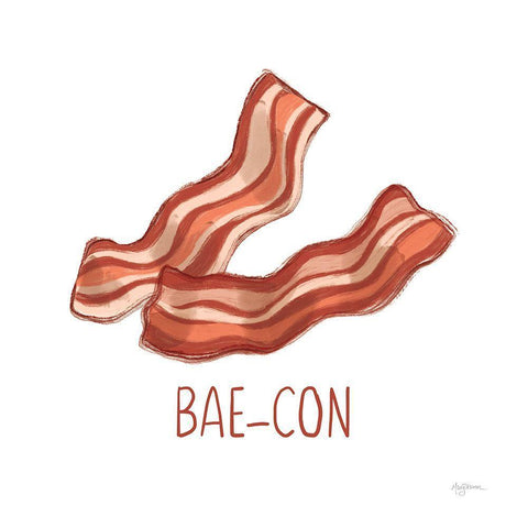 Bacon and Eggs I White Modern Wood Framed Art Print with Double Matting by Urban, Mary