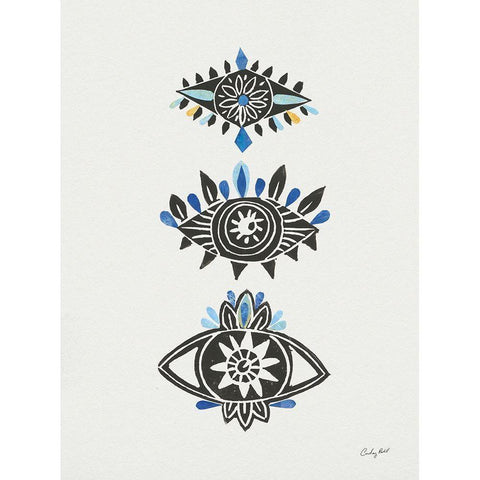 Evil Eye II Collage Black Modern Wood Framed Art Print with Double Matting by Prahl, Courtney