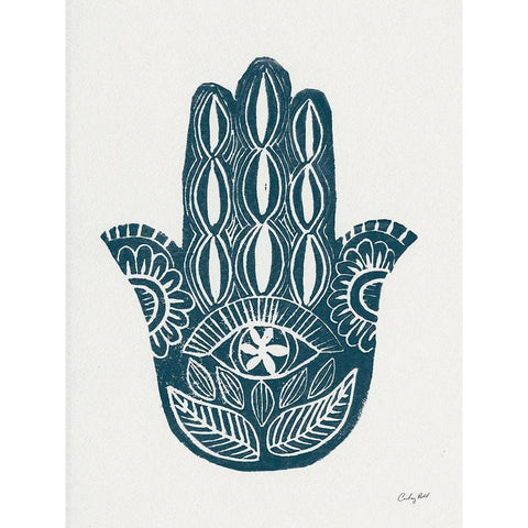 Hamsa II Black Modern Wood Framed Art Print with Double Matting by Prahl, Courtney