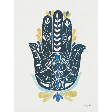 Hamsa I Collage Gold Ornate Wood Framed Art Print with Double Matting by Prahl, Courtney