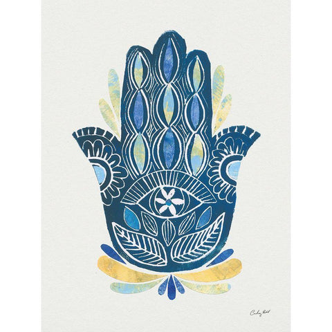 Hamsa II Collage Gold Ornate Wood Framed Art Print with Double Matting by Prahl, Courtney