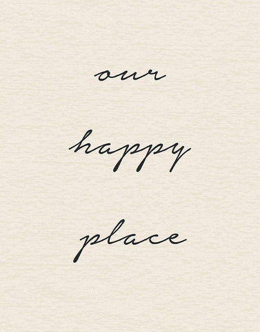 Our Happy Place Vertical White Modern Wood Framed Art Print with Double Matting by Wild Apple Portfolio