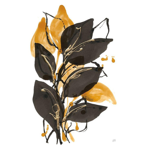 Amber Black and Gold I White Modern Wood Framed Art Print by Paschke, Chris