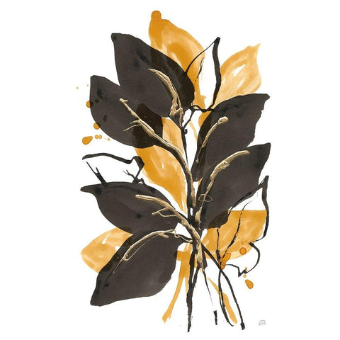 Amber Black and Gold II Black Modern Wood Framed Art Print with Double Matting by Paschke, Chris