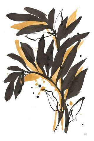 Amber Palm I Black Ornate Wood Framed Art Print with Double Matting by Paschke, Chris