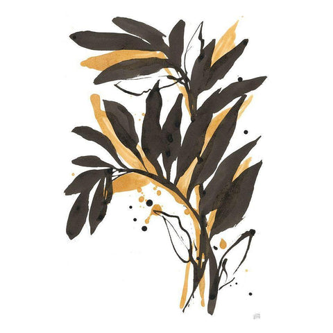 Amber Palm I Black Modern Wood Framed Art Print by Paschke, Chris