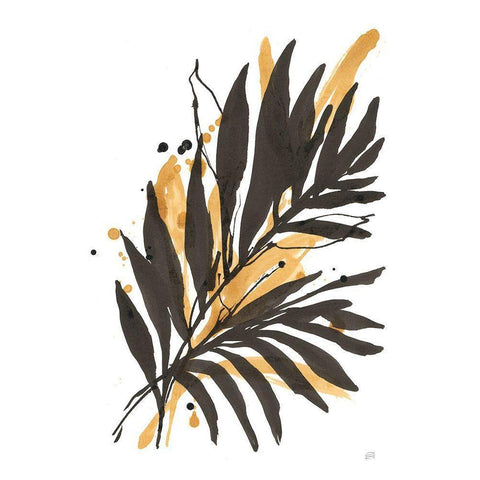 Amber Palm II Black Modern Wood Framed Art Print by Paschke, Chris