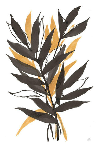 Amber Palm III Black Ornate Wood Framed Art Print with Double Matting by Paschke, Chris