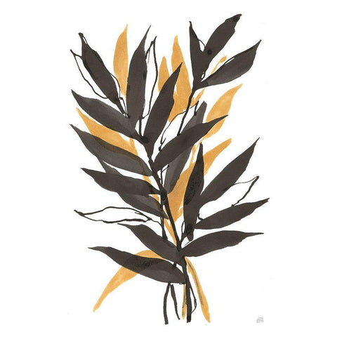 Amber Palm III Black Modern Wood Framed Art Print by Paschke, Chris