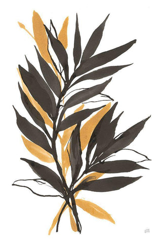 Amber Palm IV Black Ornate Wood Framed Art Print with Double Matting by Paschke, Chris