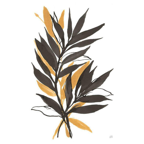 Amber Palm IV Black Modern Wood Framed Art Print with Double Matting by Paschke, Chris