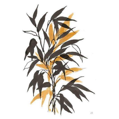 Amber Long Leaf I Gold Ornate Wood Framed Art Print with Double Matting by Paschke, Chris