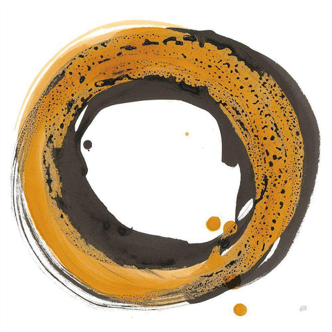 Amber Enso I Black Modern Wood Framed Art Print by Paschke, Chris