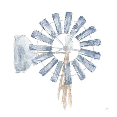 Textural Windmill II White Modern Wood Framed Art Print by Paschke, Chris