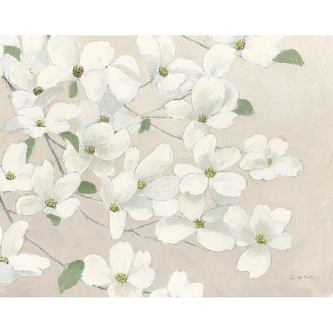 Dogwood Delight Cream Gold Ornate Wood Framed Art Print with Double Matting by Wiens, James