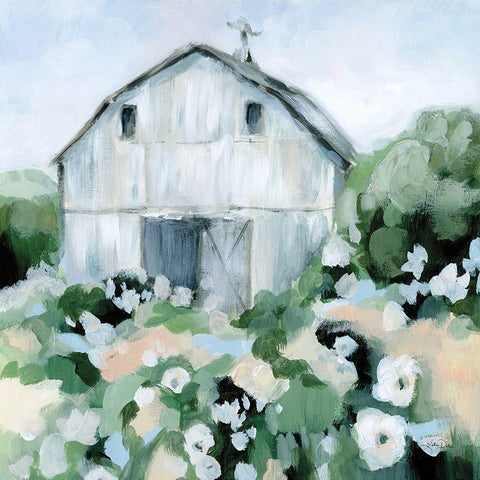 Summer Barn II Gold Ornate Wood Framed Art Print with Double Matting by Pete, Katrina