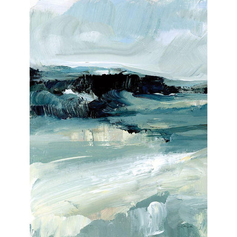 Windswept Landscape II White Modern Wood Framed Art Print by Pete, Katrina