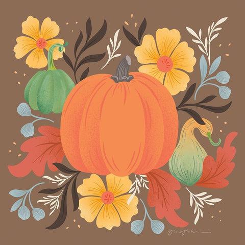 Autumn Fresh II Black Modern Wood Framed Art Print with Double Matting by Graham, Gia