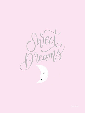 Sweet Dreams Pink v2 White Modern Wood Framed Art Print with Double Matting by Thorns, Becky