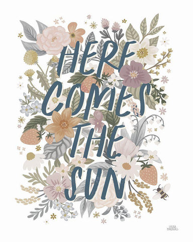 Spring Garden V Neutral Black Ornate Wood Framed Art Print with Double Matting by Marshall, Laura