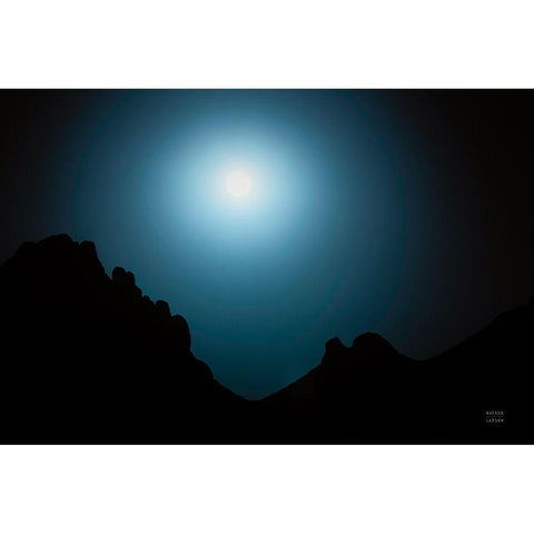 Blue Moon Desert Black Modern Wood Framed Art Print by Larson, Nathan
