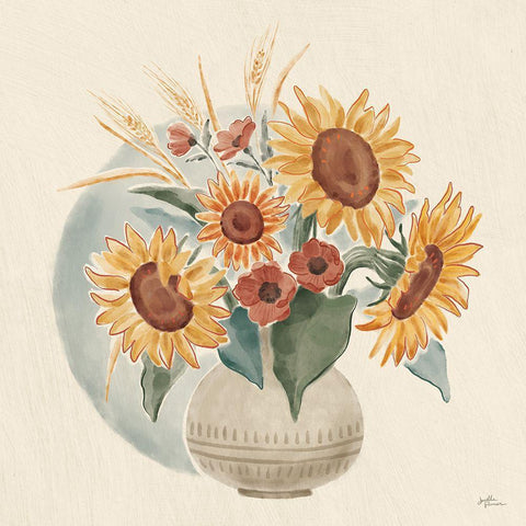 Sunflower Season IV Gold Ornate Wood Framed Art Print with Double Matting by Penner, Janelle