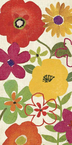 Watercolor Garden Panel I Black Ornate Wood Framed Art Print with Double Matting by Pela Studio