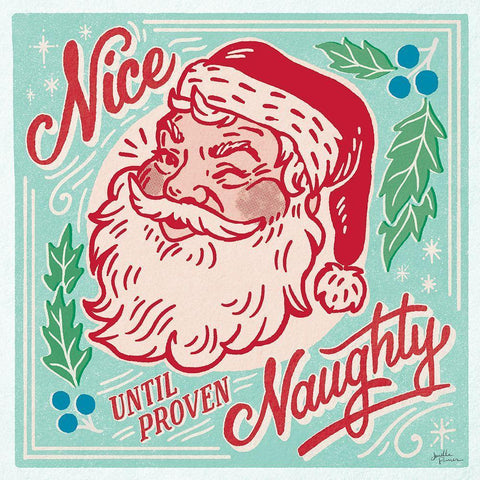 Naughty and Nice II Bright Black Ornate Wood Framed Art Print with Double Matting by Penner, Janelle