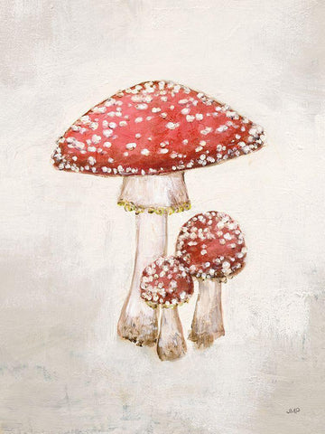 Woodland Mushroom II White Modern Wood Framed Art Print with Double Matting by Purinton, Julia