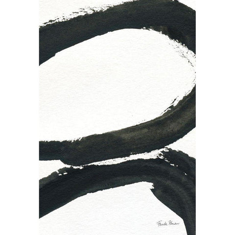 Inky I White Modern Wood Framed Art Print by Zaman, Farida