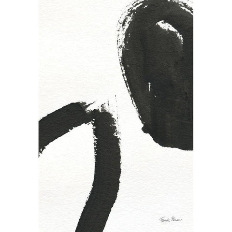 Inky II White Modern Wood Framed Art Print by Zaman, Farida