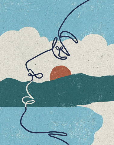 Mykonos I White Modern Wood Framed Art Print with Double Matting by Hershey, Moira