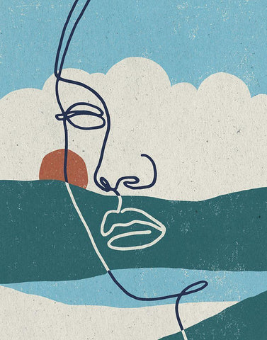 Mykonos II Black Ornate Wood Framed Art Print with Double Matting by Hershey, Moira